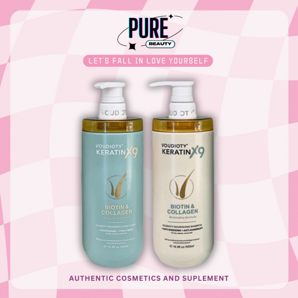 Cặp Dầu Gội + Xả Voudioty Keratin X9 Biotin & Collagen (500ml)