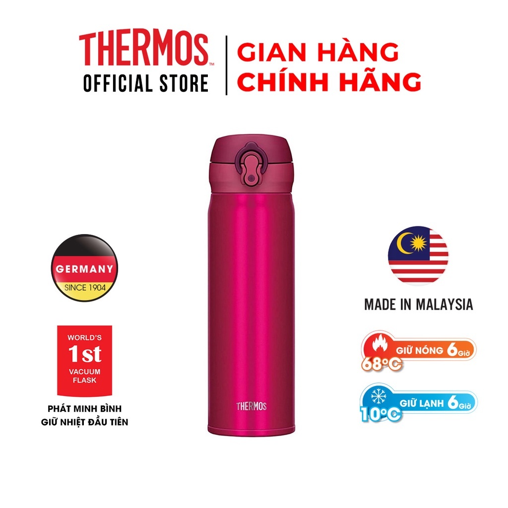Bình giữ nhiệt Themos, Bình giữ nhiệt nóng lạnh Thermos 500ml, Bình giữ nhiệt cao cấp màu đỏ