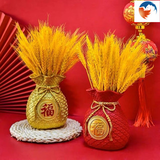 Bình cắm hoa hình túi tiền trang trí chiêu tài lộc Bông Lúa Mạch Trang Trí Taingheoplung