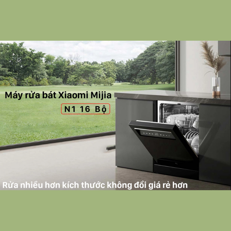 Máy Rửa chén, Bát Khử trùng đa năng Xiaomi Mijia P1 16 Bộ 3 tầng rửa - Tự động phân phối nước rửa/Xi