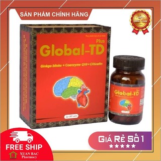 ✅[CHÍNH HÃNG] Viên bổ não Global-TD plus ginkgo biloba, coQ10, citicolin - hoạt huyết, giảm thiểu năng tuần hoàn não