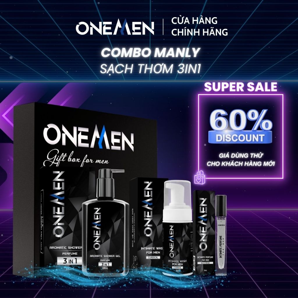 Combo Đặc Biệt Dành Cho Nam Giới Onemen: Bọt Vệ Sinh Nam + Sữa Tắm OneMen + Nước Hoa Cho Nam Perfume