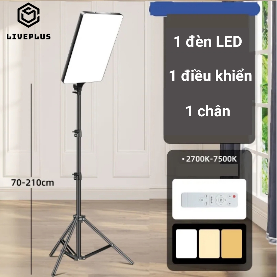 Bộ Đèn Led Studio chụp ảnh sản phẩm quay video Livestream bán hàng tiktok chuyên nghiệp, Đèn chữ nhật hắt sáng 85W 300W