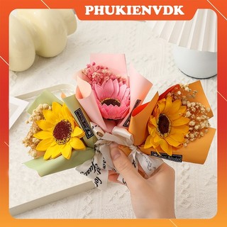 Bó Hoa Khô Size Trung Dài 15cm Handmade Trang Trí Hộp Quà Tặng Thiệp Decor