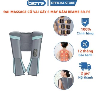 Đai massage lưng cổ vai gáy 6 máy đấm beame br-p6, máy massage cổ vai gáy nhiệt nóng