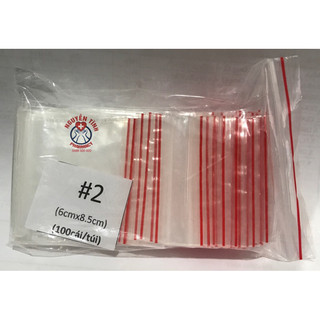 100 cái túi zip nhỏ số 2 kt 6cmx8.5cm
