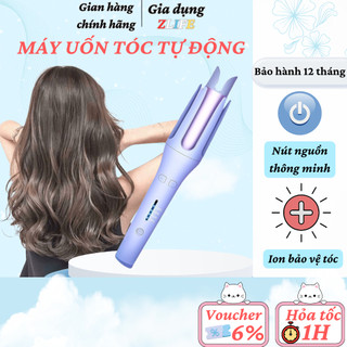 Máy uốn xoăn tự động, Chất liệu gốm sứ nóng nhanh nhiều mức chỉnh nhiệt, Máy uốn tóc tự động
