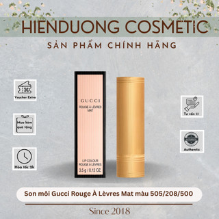 Son môi Gucci Rouge À Lèvres Mat màu 505/500/208 bản thường/limited | Son lì siêu mượt, mịn, che khuyết điểm môi