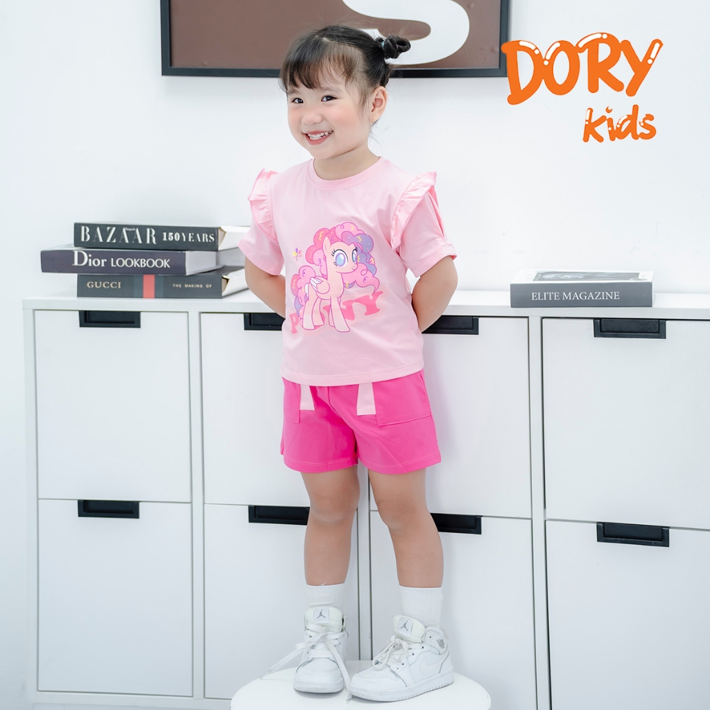 Đồ bộ cộc tay cho bé DORYKIDS  ngựa pony xinh xắn nhiều màu, chất thun cotton mát lạnh thoáng mát, size từ 10kg-50kg