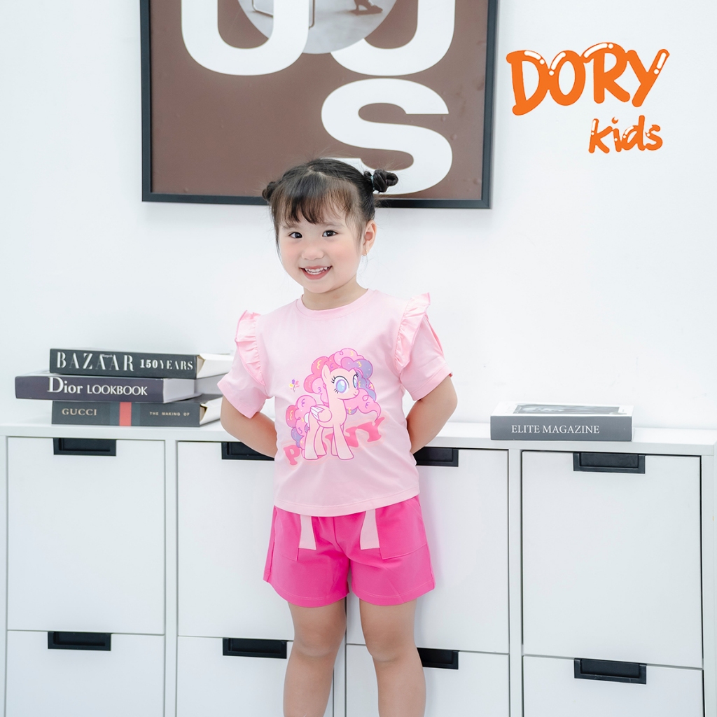 Đồ bộ cộc tay cho bé DORYKIDS  ngựa pony xinh xắn nhiều màu, chất thun cotton mát lạnh thoáng mát, size từ 10kg-50kg