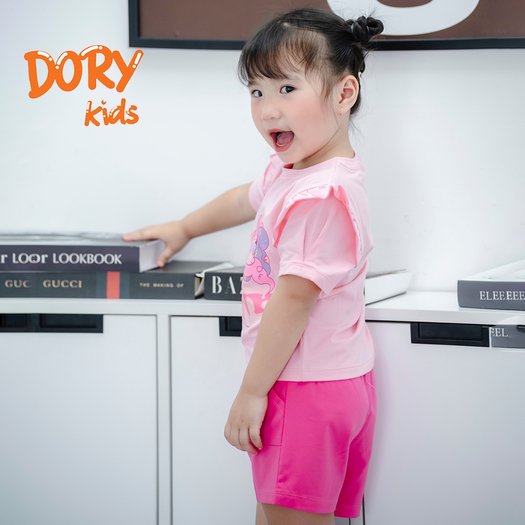 Đồ bộ cộc tay cho bé DORYKIDS  ngựa pony xinh xắn nhiều màu, chất thun cotton mát lạnh thoáng mát, size từ 10kg-50kg