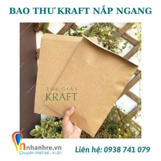 Phong bì kraft nắp ngang, combo 50 bao thư giấy kraft A3, A4, A5, A6 thiết kế vintage ,đơn giản, giá rẻ - INNHANHRE