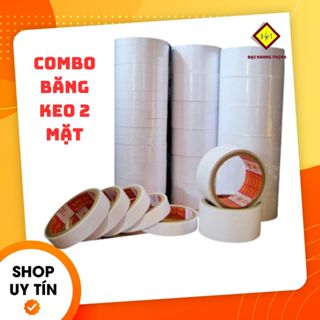 COMBO 1 Cây băng keo 2 mặt đầy đủ các size 1.2cm 2.4cm 4.8cm băng keo hai mặt trong 1,2f 2,4f 4,8cm