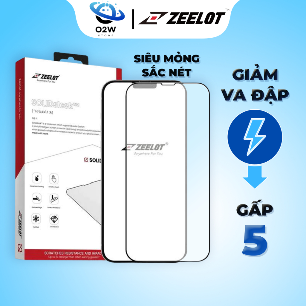 Kính cường lực ZEELOT SolidSleek cho iPhone 13 Mini/ 13/ 13 Pro/ 13 Pro Max