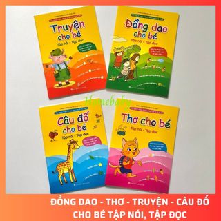 Combo 4 cuốn tiềm thức thơ - đồng dao - truyện - câu đố cho bé 0-6 tuổi tập nói - tập đọc