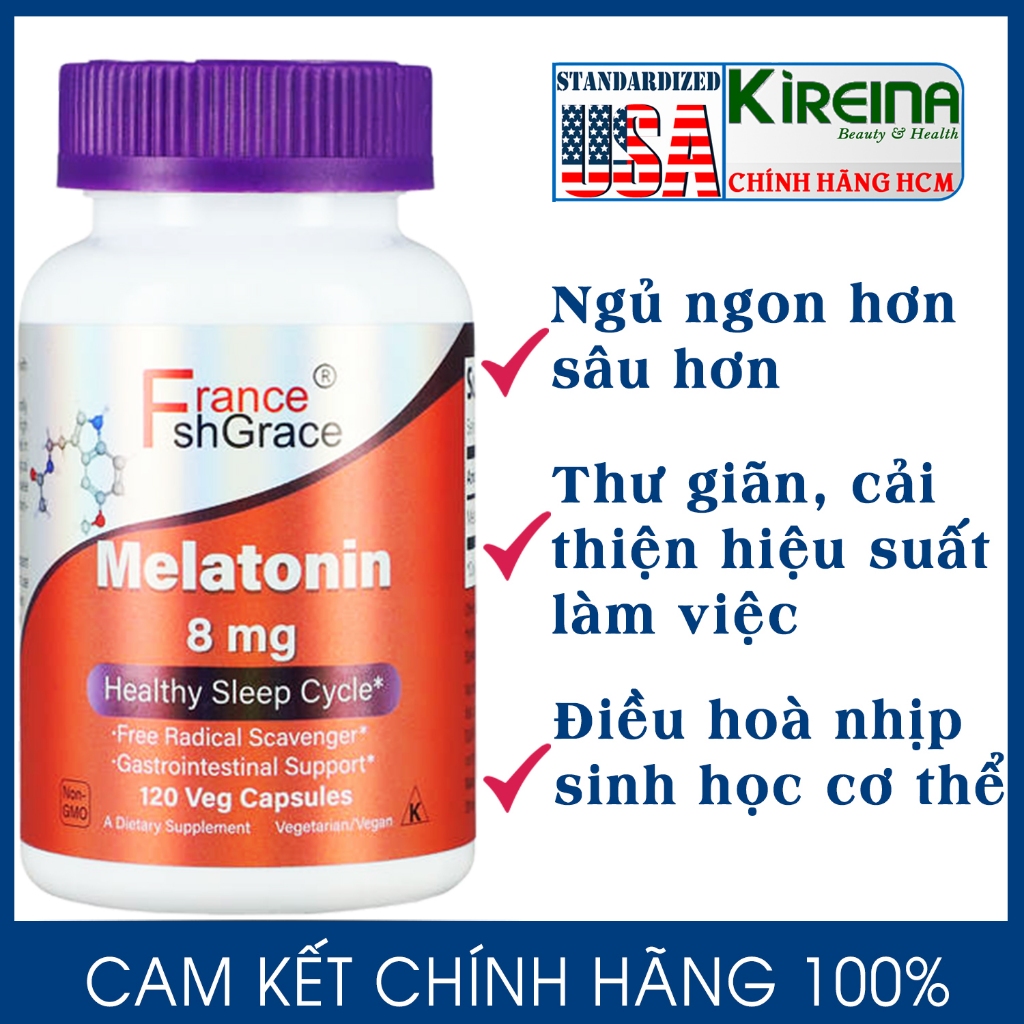 Viên uống Melatonin hỗ trợ giấc ngủ ngon 8 mg 120 viên