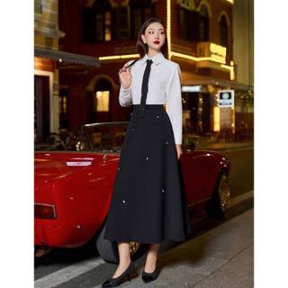   BOHEE  Chân Váy Dài Nữ Cv77 Dáng Xòe Midi Cạp Cao Đính Đá Lấp Lánh Sang Trọng 