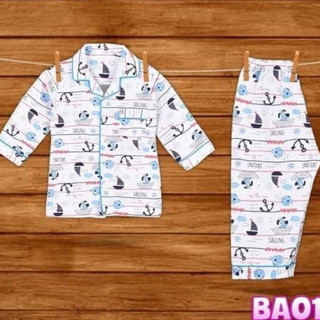 [Nhiều màu] (bé 6-35kg) Bộ Pyjamas dài bé trai HELLO B&B - pyzama HELLO BB cotton tự nhiên mềm, mịn, mát