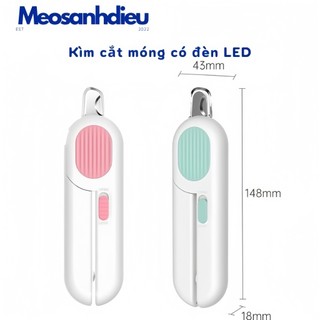 Kìm cắt móng cho chó mèo có đèn led soi móng non dễ dàng an toàn kèm dũa - mèo sành điệu