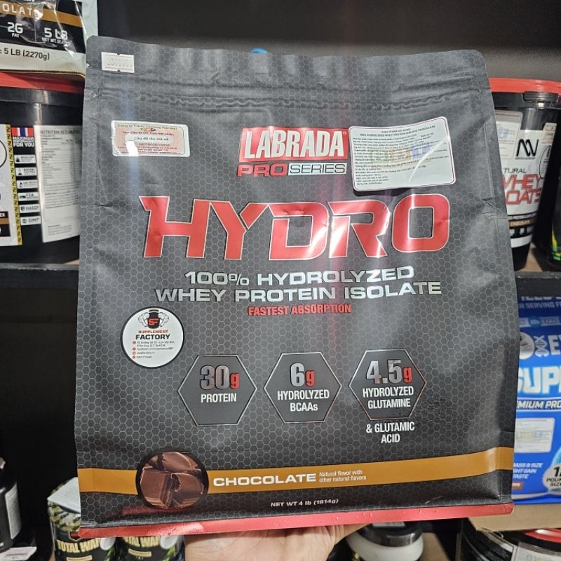 Labrada Whey Hydro 1,8 kg 47 Liều Dùng - 100% Hydrolyzed Whey Protein Isolate, Whey Thủy Phân [Chính