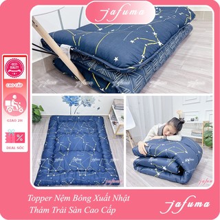 Nệm gấp 3 giá rẻ FUKOJI 1m 1m2 1m4 1m6 1m8 Dài 2m | Topper nệm bông xuất Nhật cao cấp trải sàn