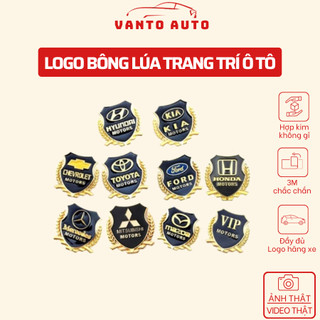 Bộ 2 Logo Bông Lúa Trang Trí Ô Tô, Đầy Đủ Logo Các Hãng Xe