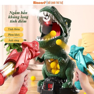 Đồ chơi ngắm bắn khủng long tính điểm có phun khói, Đồ chơi rèn luyện khả năng tập trung cho bé nhưng giờ chơi thú vị