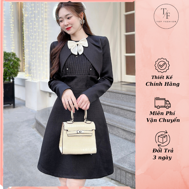 Set dạ thiết kế dự tiệc Áo Khoác + Váy sang trọng - Đầm công sở tiểu thư cao cấp