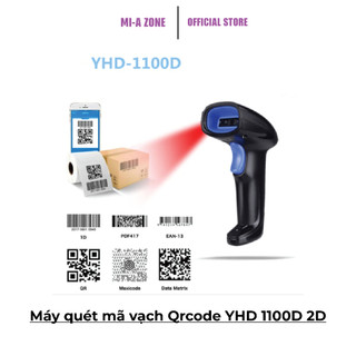 Máy quét mã vạch Qrcode YHD 1100D 2D - Đầu đọc Qrcode có dây kết nối cổng USB dùng trên Laptop, Máy tính bàn