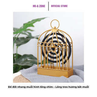 Đế đốt nhang muỗi hình lồng chim – Lồng treo hương bắt muỗi - Chất liệu kim loại tiện dụng
