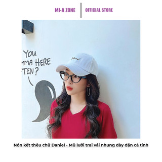 Nón kết thêu chữ Daniel - Mũ lưỡi trai vải nhung dày dặn cá tính