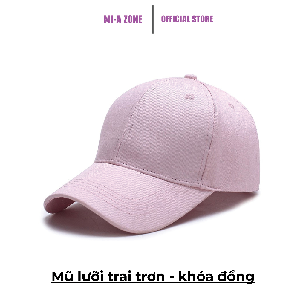 Mũ lưỡi trai trơn- khóa đồng