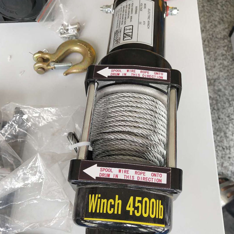 Tời Điện Ác Quy 12v 4500lbs Trọng Tải Kéo 2000kg có điều khiển từ xa