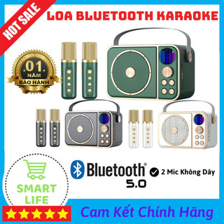 Loa bluetooth mini karaoke kèm mic ys302 ys307 mic bắt nhạy giọng sáng đầy đủ vang nhại hỗ trợ tách lời