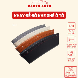 Khay để đồ khe ghế ô tô bọc da cao cấp - khay đựng đồ khe ghế ô tô