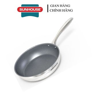 Chảo inox nguyên khối Sunhouse Mama DESIRE DE28M chống dính, đun trên bếp từ, bếp gas, bếp hồng ngoại
