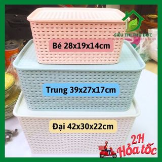  Rổ Nhựa Có Nắp Đậy 3 Size Việt Nhật Giỏ Đựng Quần Áo Có Nắp Kiểu Dáng Hàn Quốc Màu Sắc Nhẹ Nhàng 