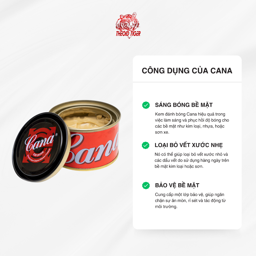 Cana Đánh Bóng Xe, Xoá Xước Theoid Tiger - 100gr