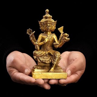 Tượng phật thái tứ diện bằng đồng cao 11 cm