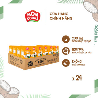 01 Thùng 24 Hộp Nước Cốt Dừa Tươi Nguyên Chất Mom Cooks 200mL - Cocoxim - YOOSOO MALL
