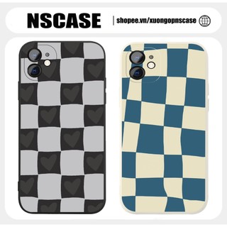 Ốp Iưng iPhone in hình caro trái tim dành cho ip 6/6s/7/8/X/XS/11/12/13/14/15 Pro Max - Nscase