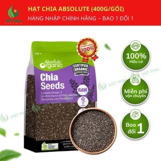 [CHÍNH HÃNG] Hạt Chia Úc Absolute Organic 400g Giảm Cân Ăn Sáng Ăn Kiêng Dinh Dưỡng Sạch Đẹp (Việt Thái Organic