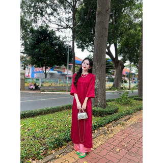 Set áo dài lụa gấm