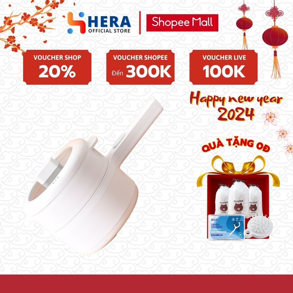 Nồi lẩu điện mini 2 tầng GODWELL dung tích 2L tay cầm tráng men Ceramic phủ lớp chống dính bảo hành tháng 12 tháng