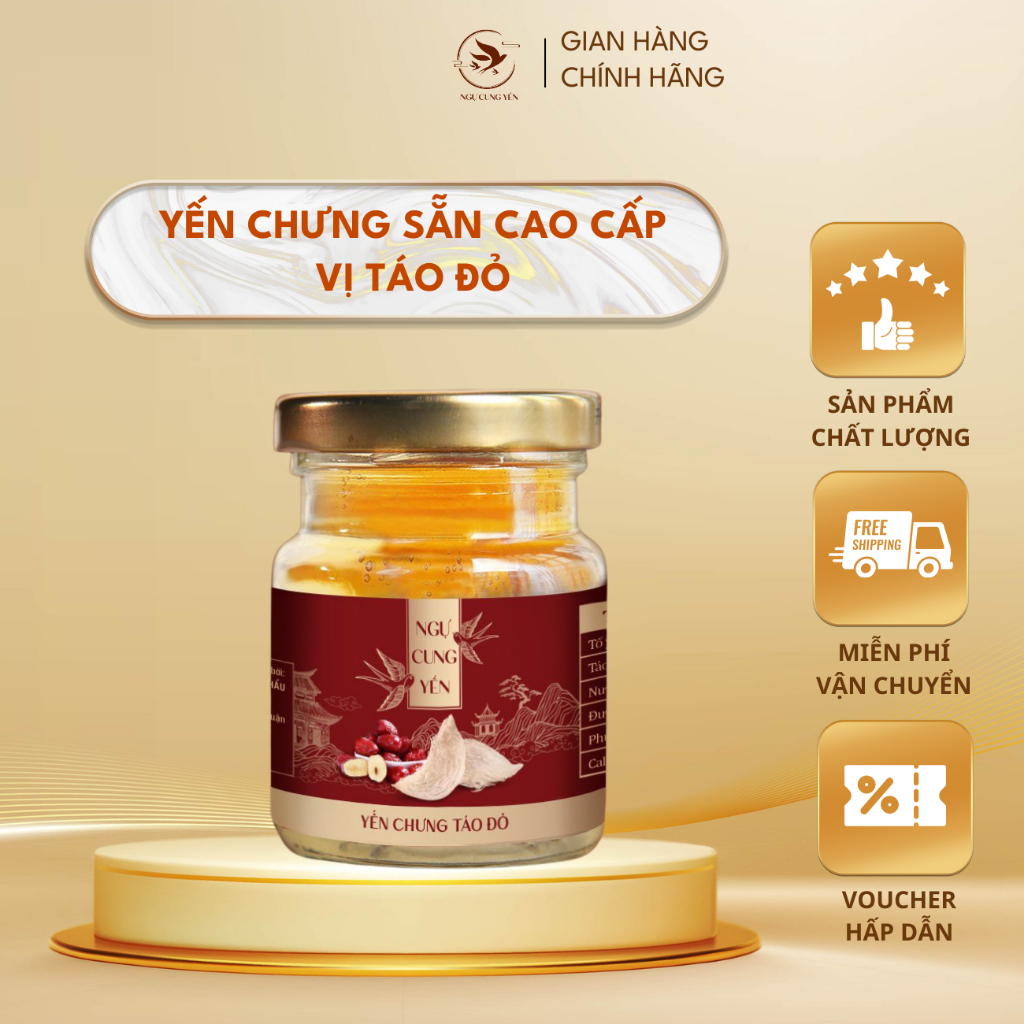 Set 6 Hũ Tổ Yến Sào Chưng Sẵn Táo Đỏ 70ml Tốt Cho Sức Khỏe Ngự Cung Yến