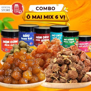 Combo 6 hộp ô mai mix vị Nhất Phẩm Đường các loại đào, mận, mơ, sấu xí muội