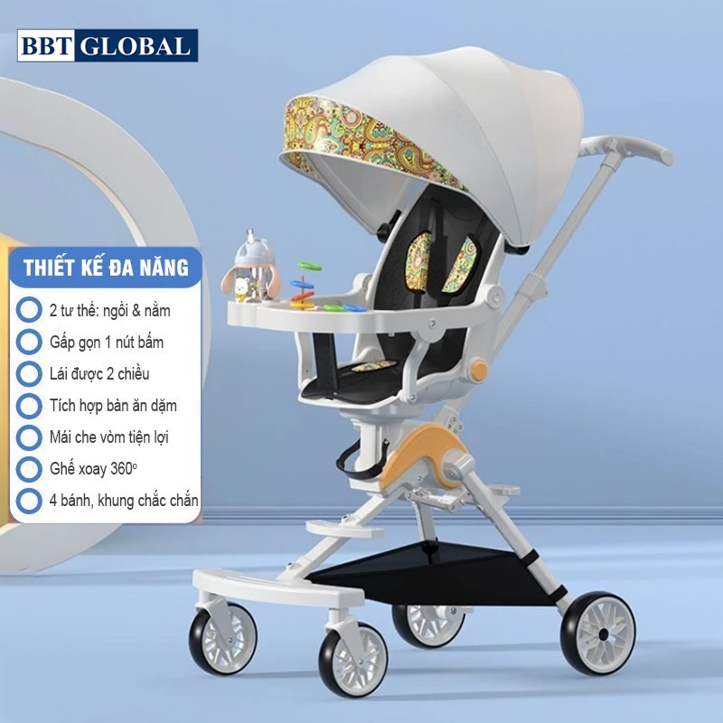 Xe đẩy du lịch 2 chiều, 2 chế độ ngồi và nằm cho em bé XD306