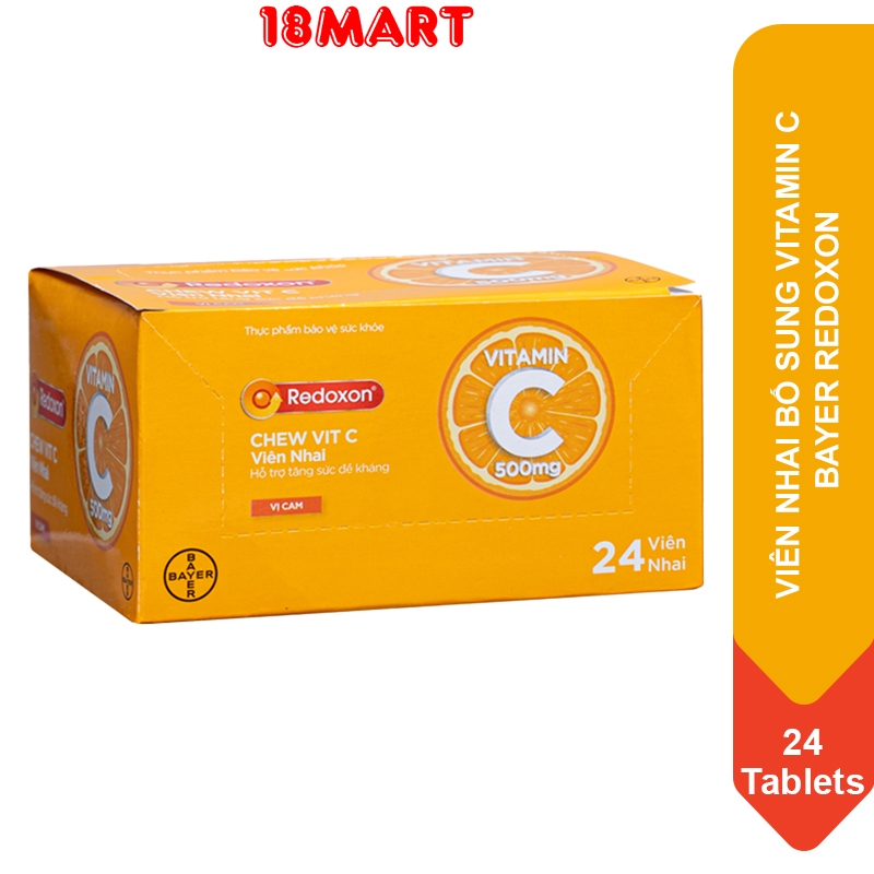 Viên Nhai Vitamin C Hỗ Trợ Tăng Sức Đề Kháng REDOXON Chew Vit C Hộp 24 Viên