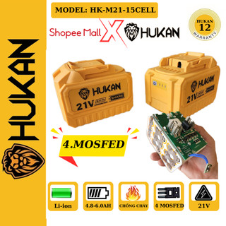 Pin Hukan 15 cell 4 Mosfed chống cháy, chống va đập - chân pin phổ thông cho máy khoan bulong dung lượng khủng
