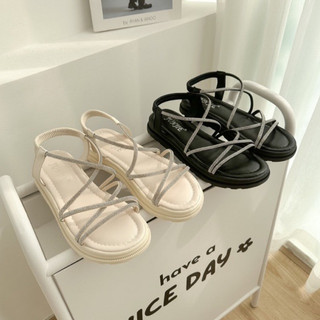 Giày sandal nữ dây mảnh quai đá đế bằng xăng đan bệt shoesparadise sd024